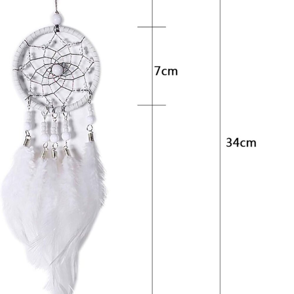 Feather Dream Catcher Pendant, Small Car Charm for Wall & Bedroom Hanging Decora - Picture 2 of 4